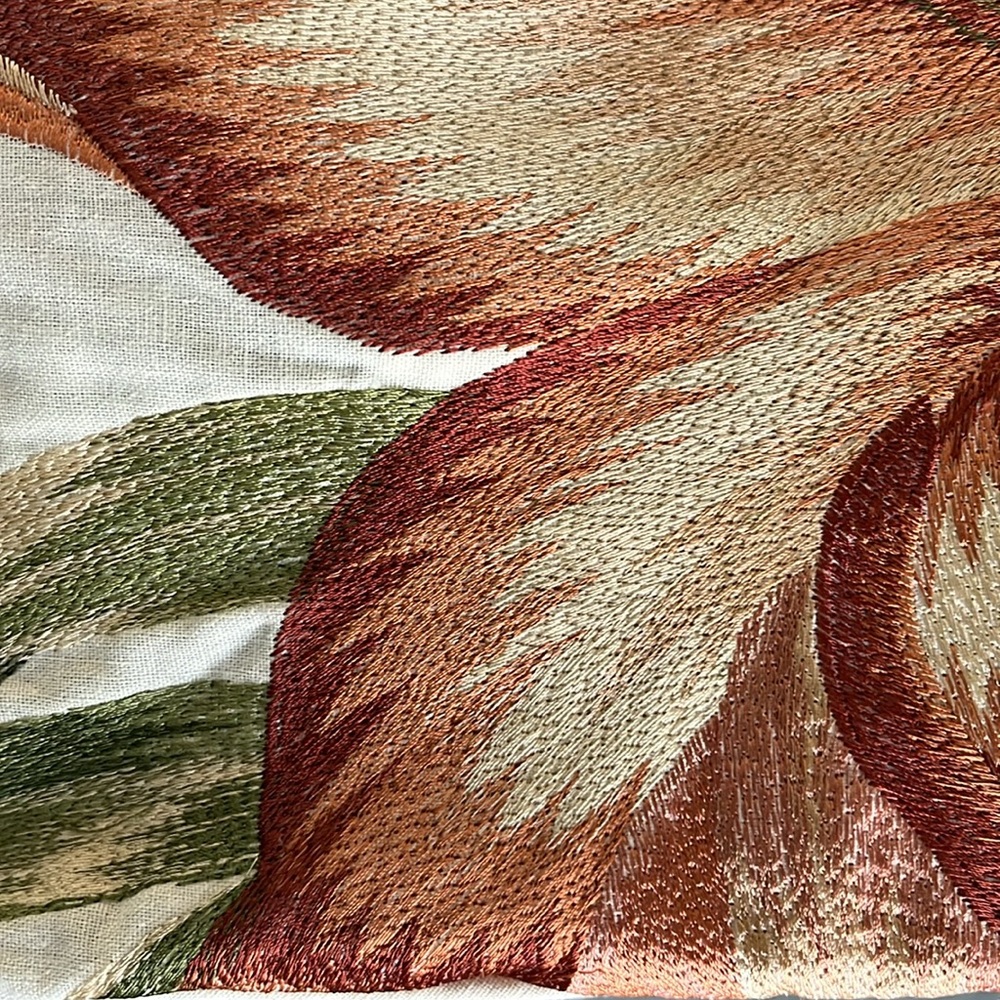 Tommy Bahama embroidered floral tropical pillow cover 100% cotton hibiscus 16x16 - Picture 2 of 12